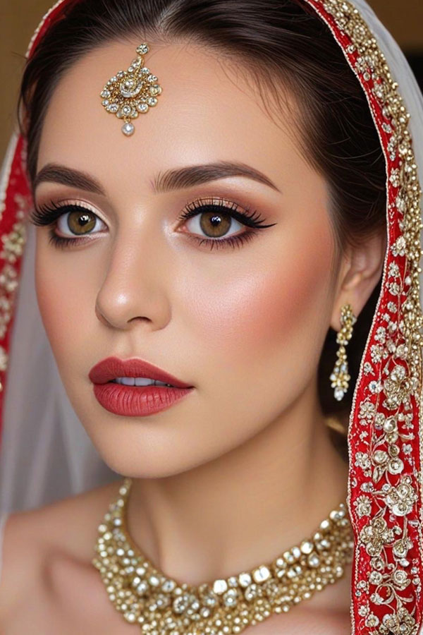 40 Bridal Makeup Looks : Regal Red Asian Bride Glamour