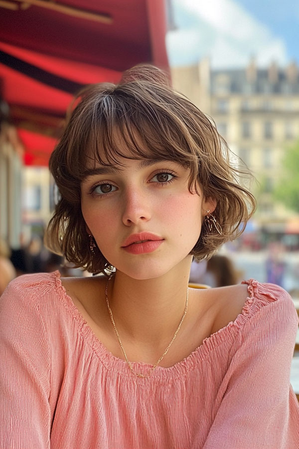 Ash Brown Chic French Bob, French Bob Haircut, Parisian hairstyle, Parisian bob haircut