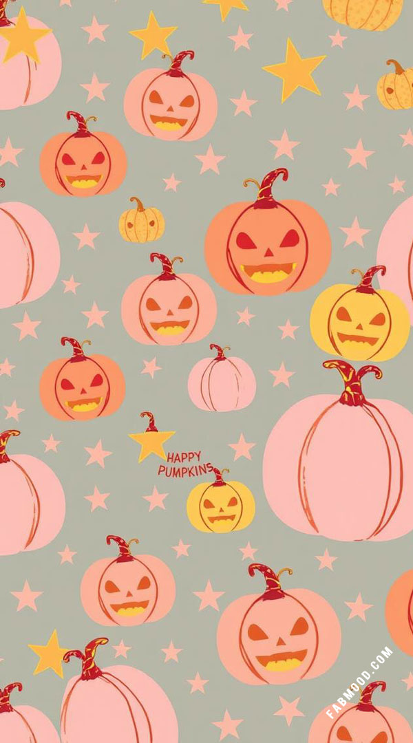 pink and orange pumpkin wallpaper, halloween wallpaper for iphone