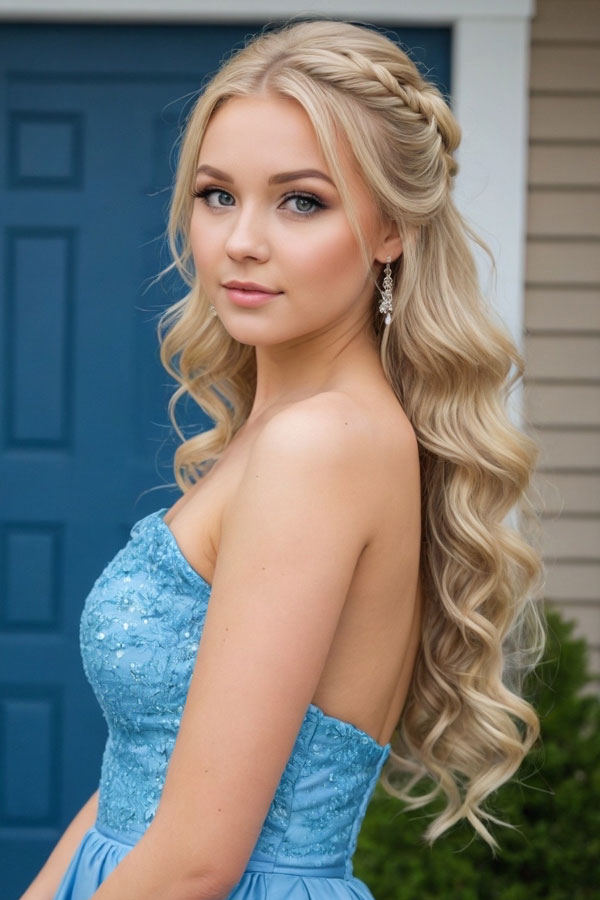 50 Soft Glam Prom Makeup Looks : Fairytale Blue Elegance