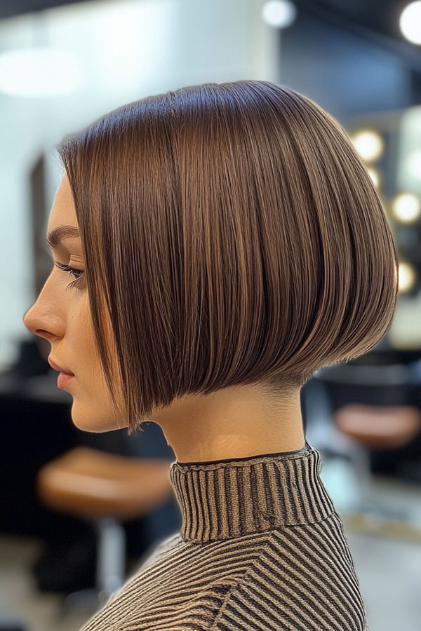 Chestnut Sleek Perfection Bob, bob haircut, bob hairstyle