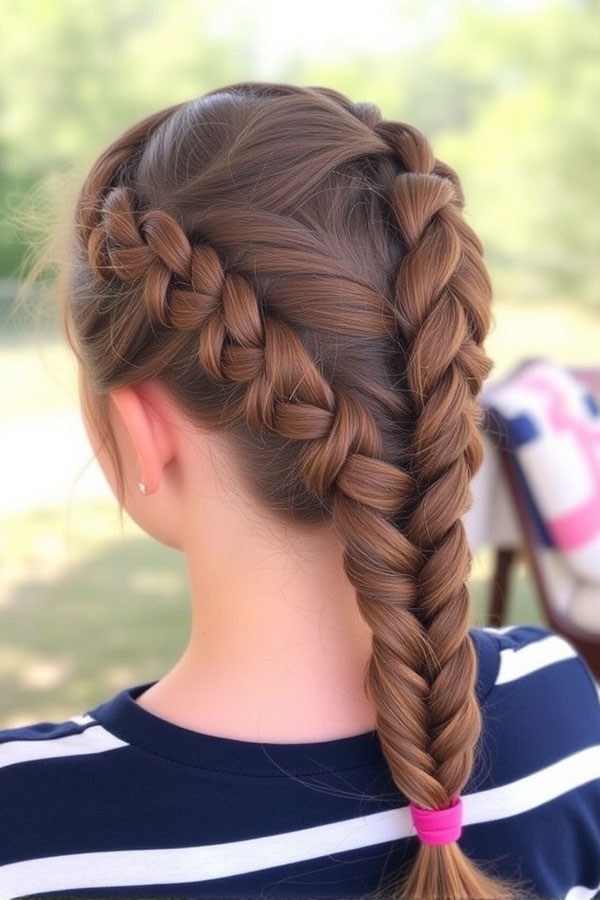 Dutch Braid Crown, quick hairstyle for school