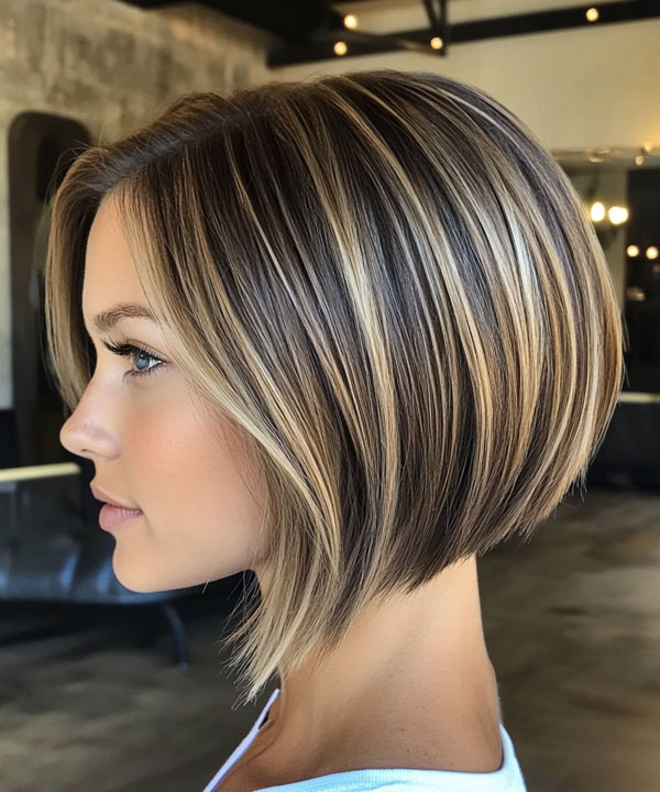 Honey Blonde Balayage Bob