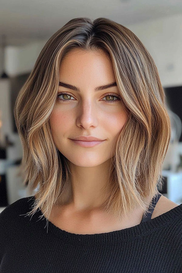 Middle-Part Lob, long bob hairstyle, long bob haircut, lob hairstyle