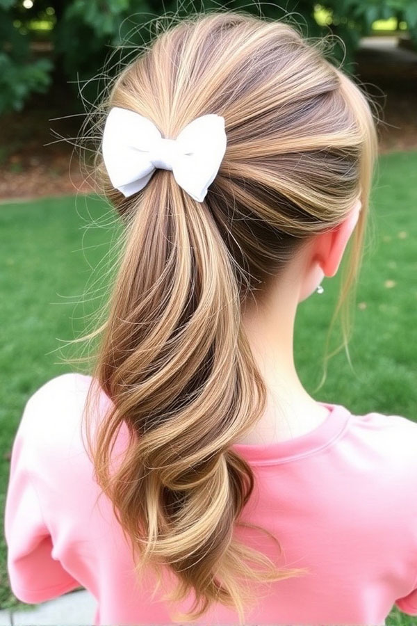 Simple Bow Ponytail