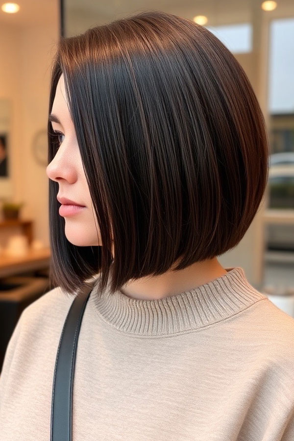 Sleek Angled Lob, long bob hairstyle, long bob haircut, lob hairstyle