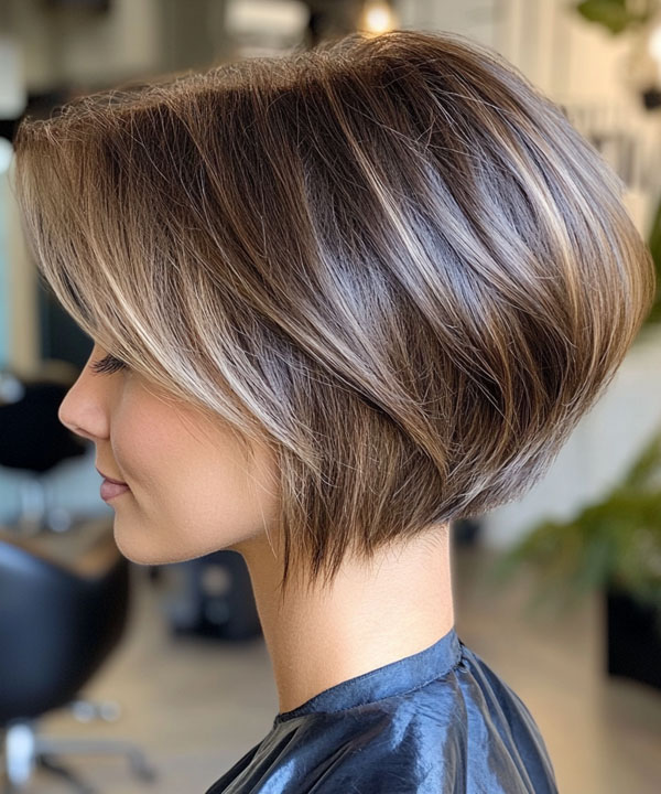 Warm Brown Textured Layered Dimensional Bob, layered bob, , bob haircut, bob hairstyle