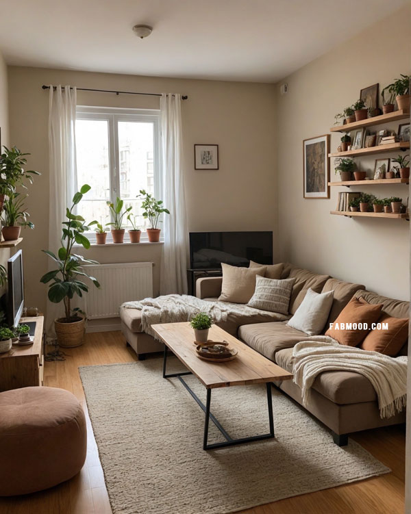 Calm and Cozy Green Retreat, Cozy Small Living Rooms Dressed in Earthy Hues, earthy living room colour