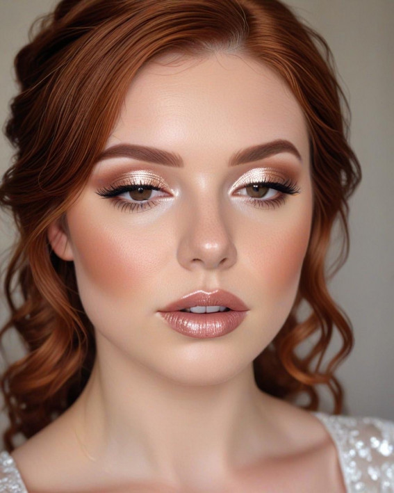 Golden Glow for Redheads, Soft Bridal Makeup for Every Ethnicity and Hair Colour, bridal makeup look, wedding makeup, soft glam bridal makeup