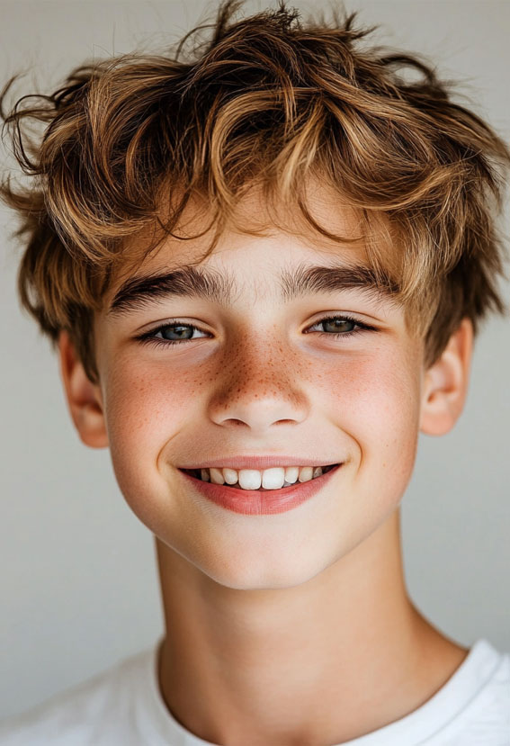 36 Cool Haircuts for Young Teen Boys to Rock : Tousled Blonde Waves