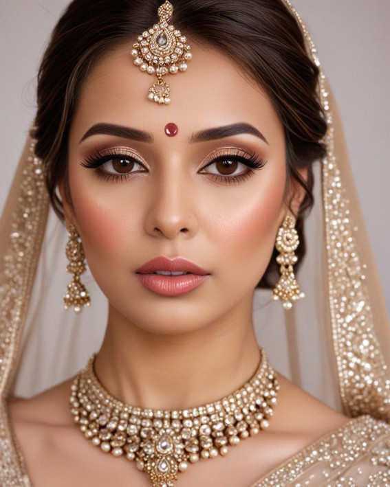 50 Soft Bridal Makeup for Every Ethnicity and Hair Colour : Golden Asian Bridal Elegance with Classic Charm