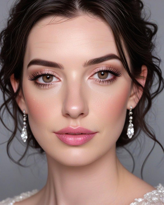 50 Soft Bridal Makeup for Every Ethnicity and Hair Colour : Timeless Elegance Dark Hair Bride