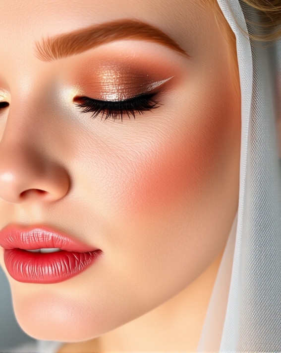 50 Soft Bridal Makeup for Every Ethnicity and Hair Colour : Glam Glow Bride