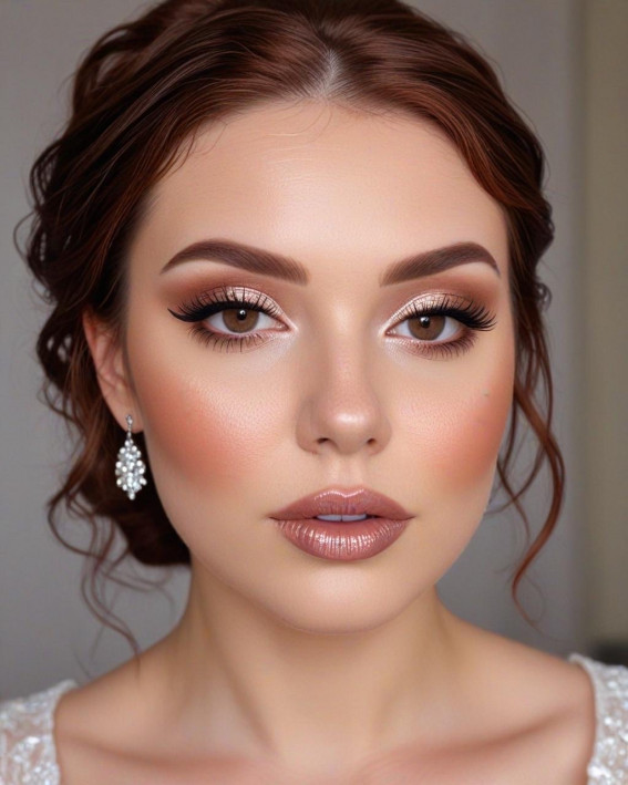 50 Soft Bridal Makeup for Every Ethnicity and Hair Colour : Rosy Elegance