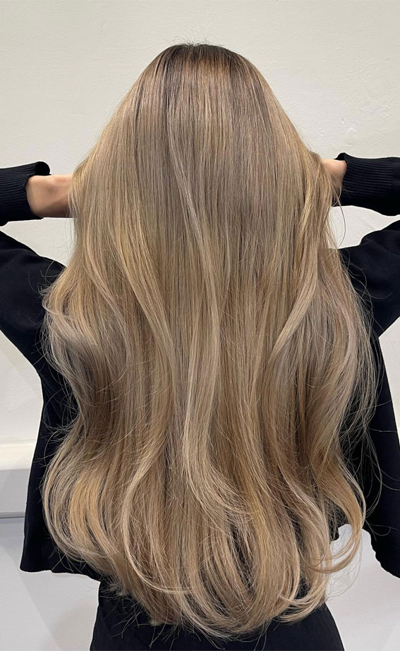 Latte Blonde Long Hair, autumn hair colour