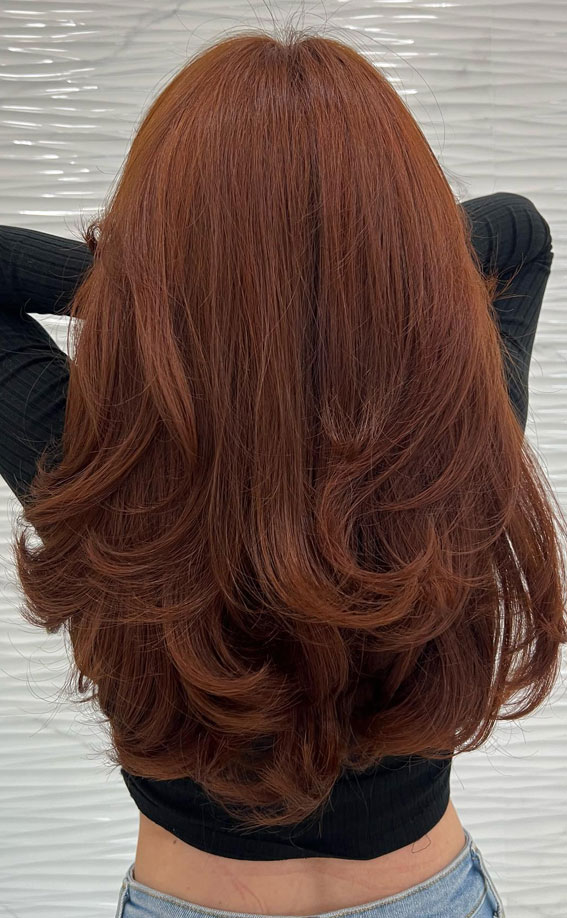 Warm Cinnamon Layers, autumn hair colour, cinnamon hair colour