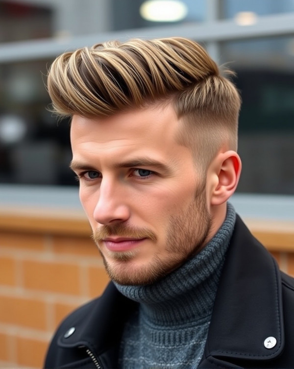 33 Classic Haircuts Every Man Should Try : Modern Pompadour with Low Fade