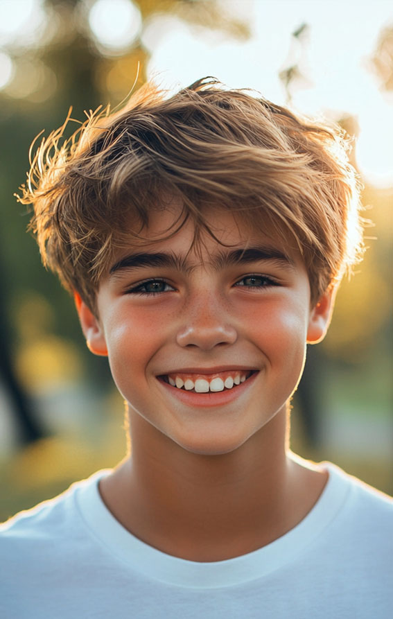 36 Cool Haircuts for Young Teen Boys to Rock : Sun-Kissed Shaggy Cut