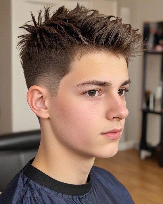 35 Trendy Haircuts for 16-17 Year Old Boys : Textured Spiky Fade 1 ...