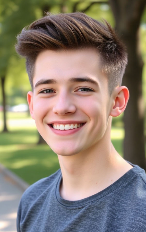 35 Trendy Haircuts for 16-17 Year Old Boys : Textured Side Sweep