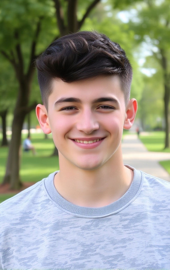 35 Trendy Haircuts for 16-17 Year Old Boys : Textured Wave Fade