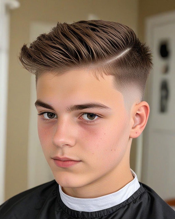 35 Trendy Haircuts for 16-17 Year Old Boys : Classic Comb-Over Fade 1 ...