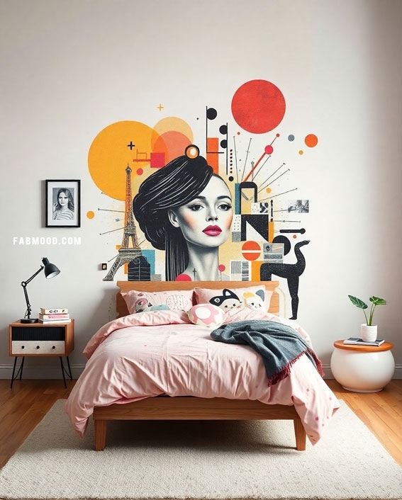 Parisian Pop Art Chic, urban bedroom ideas, Art inspired bedroom ideas, Wall Art for bedroom above bed, Art inspired bedroom walls, Modern art inspired bedroom, wall Art inspired bedroom , Trendy wall art for bedroom