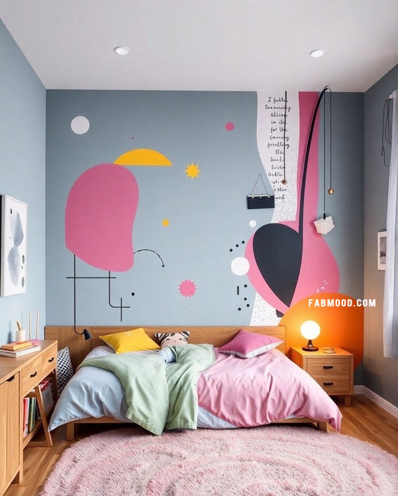 Playful Minimalist Muse, urban bedroom ideas, Art inspired bedroom ideas, Wall Art for bedroom above bed, Art inspired bedroom walls, Modern art inspired bedroom, wall Art inspired bedroom , Trendy wall art for bedroom