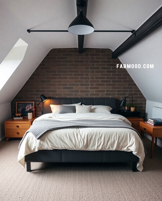 Modern Industrial Loft, Loft Bedroom Idea, loft-style bedroom, loft conversion bedroom ideas, Bedroom white colour combination, Simple loft bedroom decorating ideas, earthy loft bedrooms images, Cozy farmhouse bedroom ideas, loft bedroom color