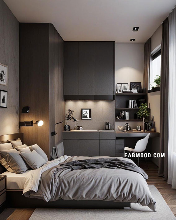 Sophisticated Compact Living, small bedroom ideas, small bedroom design, small bedroom decorating idea