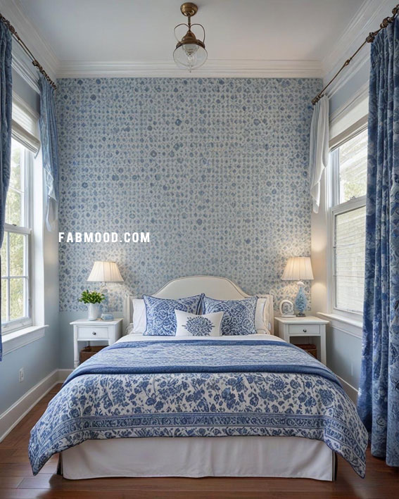 Timeless Blue Elegance Bedroom , small bedroom ideas, small bedroom design, small bedroom decorating idea