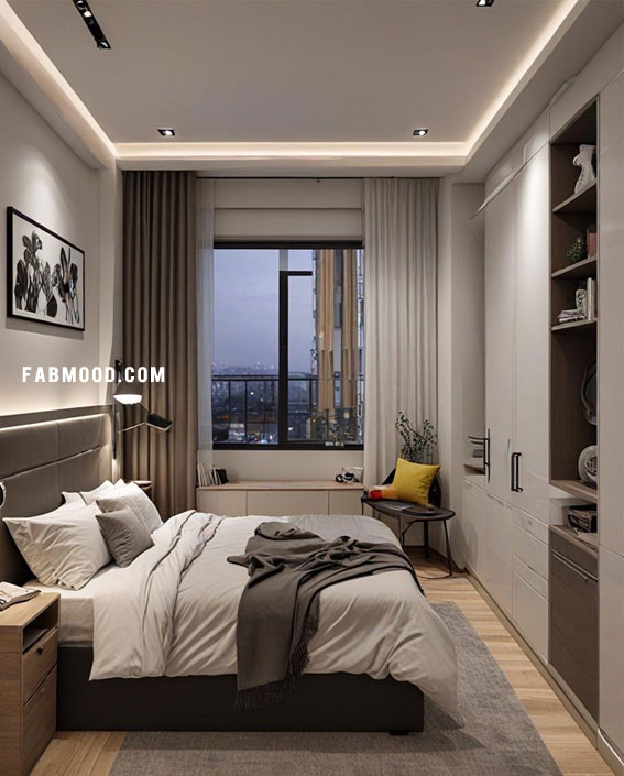 Sleek Urban Bedroom, small bedroom ideas, small bedroom design, small bedroom decorating idea