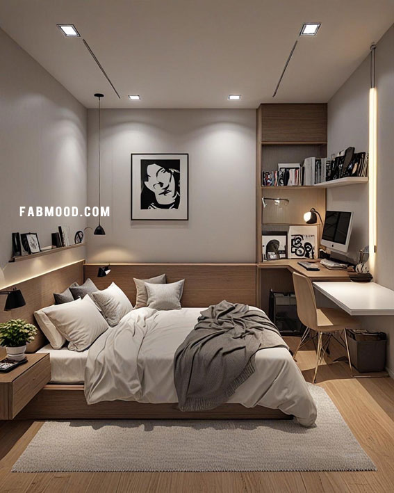 Modern Efficiency Meets Comfort, small bedroom ideas, small bedroom design, small bedroom decorating idea