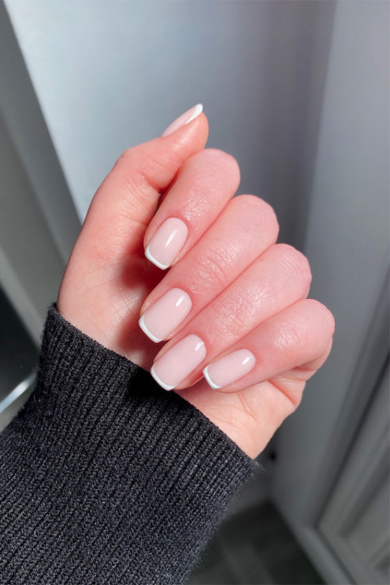 French Tip Clean Girl Nails, Clean girl nail ideas short, Clean girl nails, Cute clean girl nail ideas