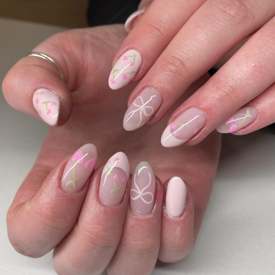 Soft Petal Romance Valentine's Day Nails , Valentine’s Day Nails, Valentine’s Day Nail Ideas, Valentine’s Day Nail Design