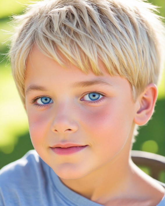 10 Year Old Boy Haircut Blonde Tousled Fringe