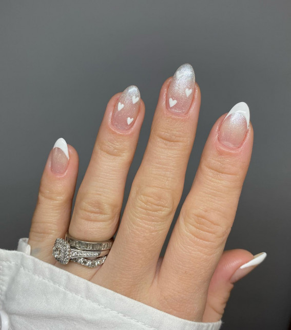 Minimalist French Valentines Nails, Valentine’s Day Nails, Valentine’s Day Nail Ideas, Valentine’s Day Nail Design