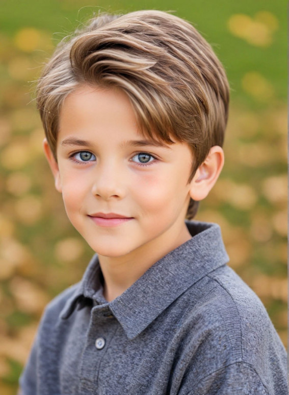 17 Medium Haircuts for School Boy : Polished Low-Maintenance Haircut for Young Boy