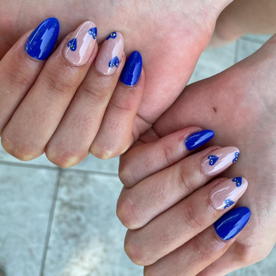 Royal Blue Comme des Garçons Nails, Minimalist comme des garcons nails, comme des garçons nails , Comme des garçons nails pink, Comme des garcons nail design, Comme des garcons nails blue, Comme des garcons nails french tip